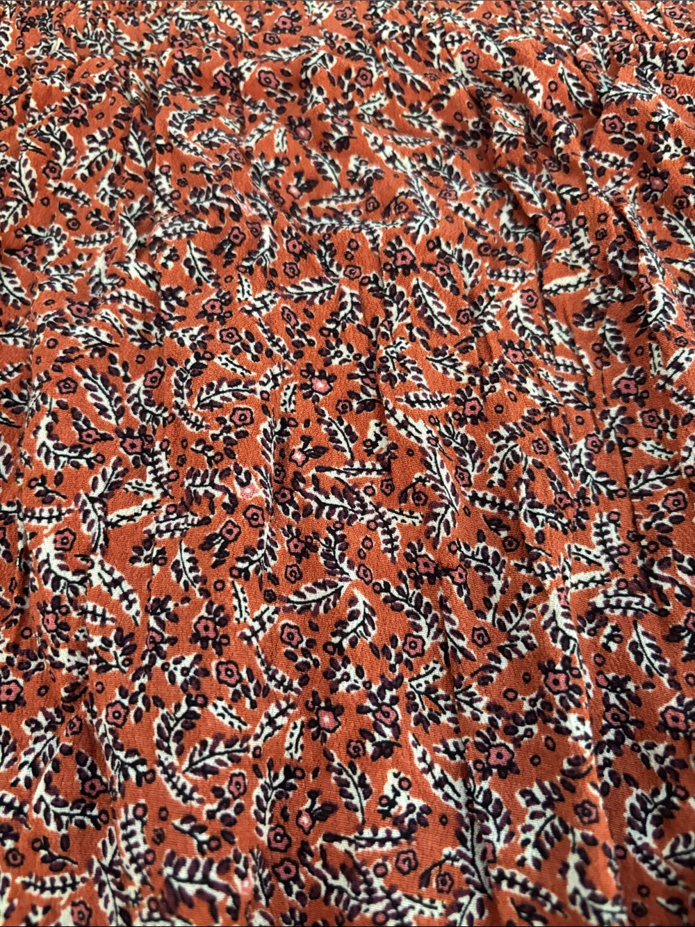 LOFT Rust Floral Ruffled Mini Skirt - Picture 7 of 7